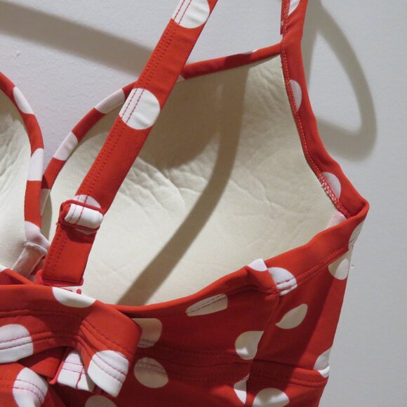 TORRID Red Polka Dot Cleavage Enhancer Tankini Swim Top Retro Pinup - Size 2X - Picture 12 of 13